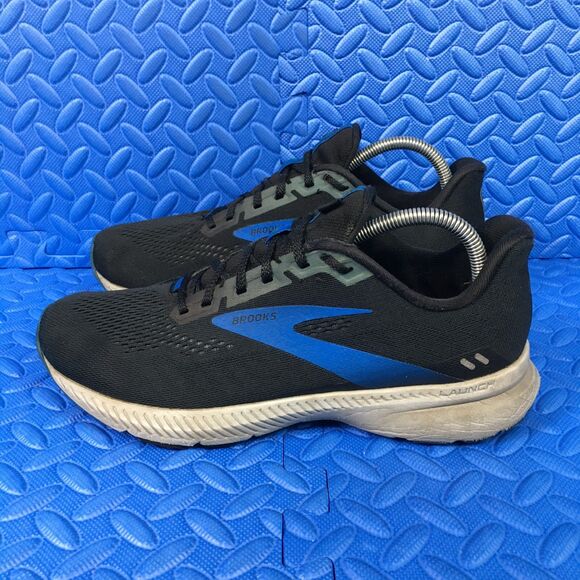Brooks Launch 8 Mens Size 9D Black Blue Running Walking Athletic Sneakers Shoes - Picture 3 of 12